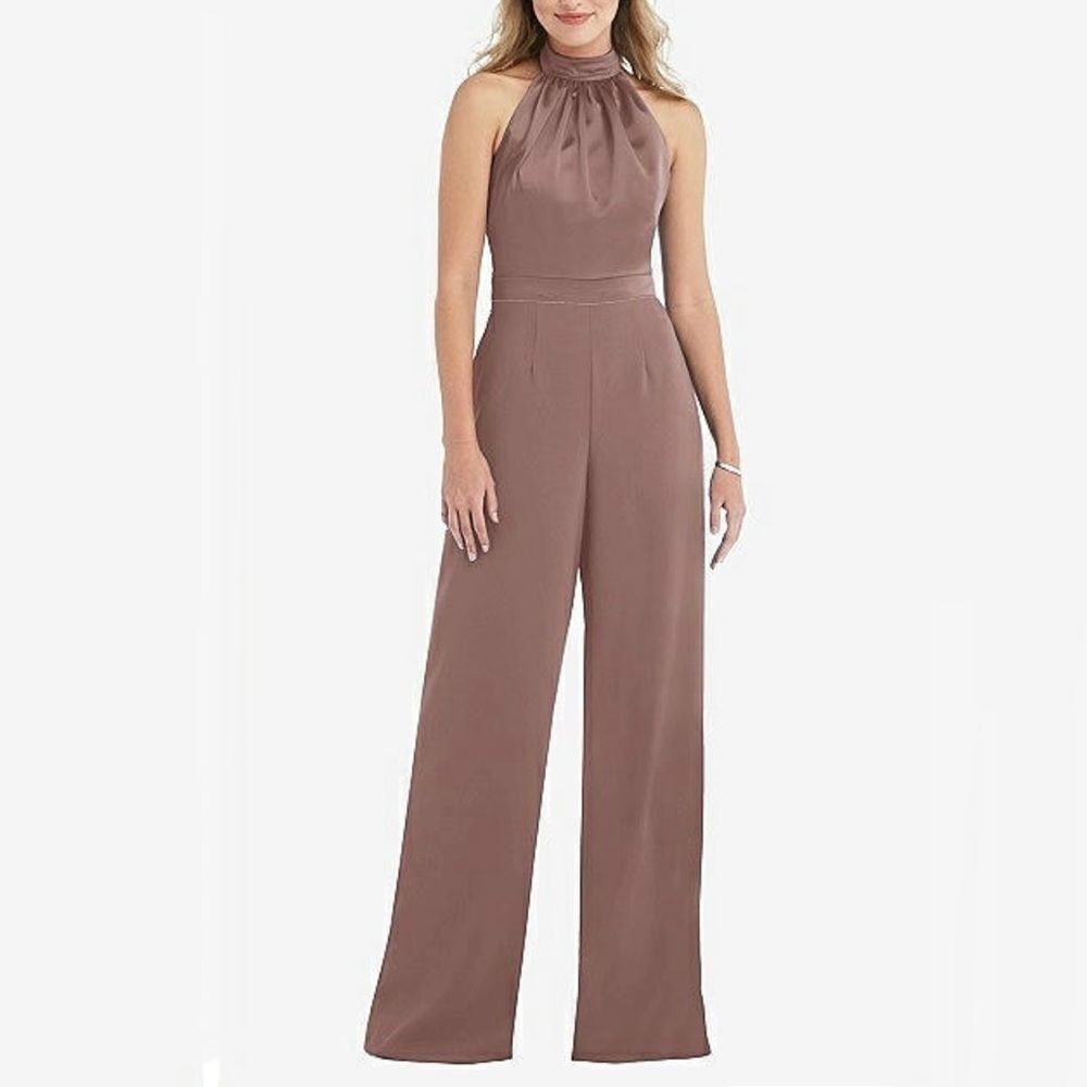 NWT After Six Sienna High-Neck Open-Back Jumpsuit Size 6‎